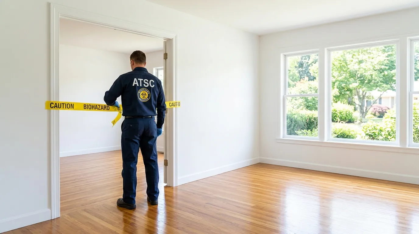 Certified biohazard cleanup crew performing Decomposition Cleanup in Cambria Heights
